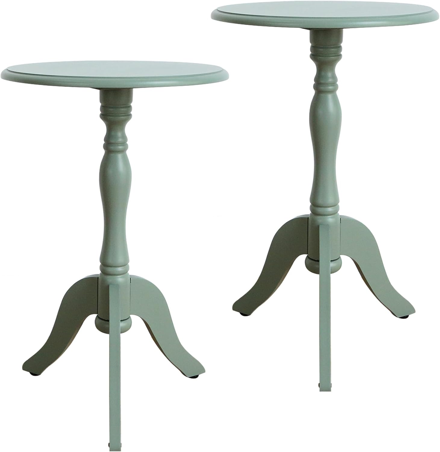 HLR Round Small End Table, Wooden Pedestal Side Coffee Tables, Vintage Accent Nightstand for Living Room, Bedroom, Entryway (1, Dark Brown)