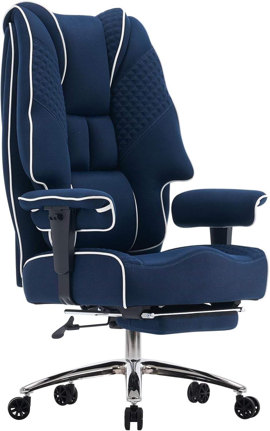 EXCEBET Big and Tall Office Chair 400lbs Wide Seat, Leather High Back Executive Office Chair with Foot Rest, Ergonomic Chairs Lumbar Support for Lower Back Pain Relief (Black)