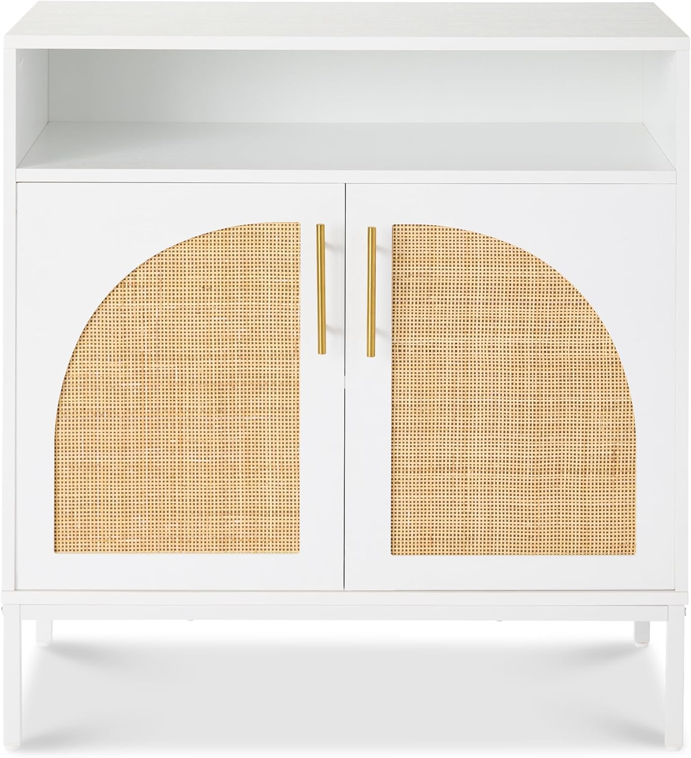 Best Choice Products 2-Door Rattan Storage Cabinet, Accent Furniture, Multifunctional Cupboard for Living Room, Hallway, Kitchen, Sideboard, Buffet Table w/Non-Scratch Foot Pads - Natural