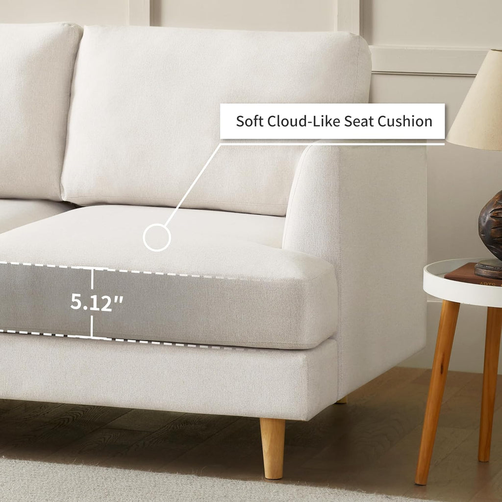 Busaurus Loveseat Sofa 56", Small Couches for Small Spaces, Mid Century Love Seat Couches for Living Room, Upholstered 2-Seater Couch for Bedroom, Apartment, Beige