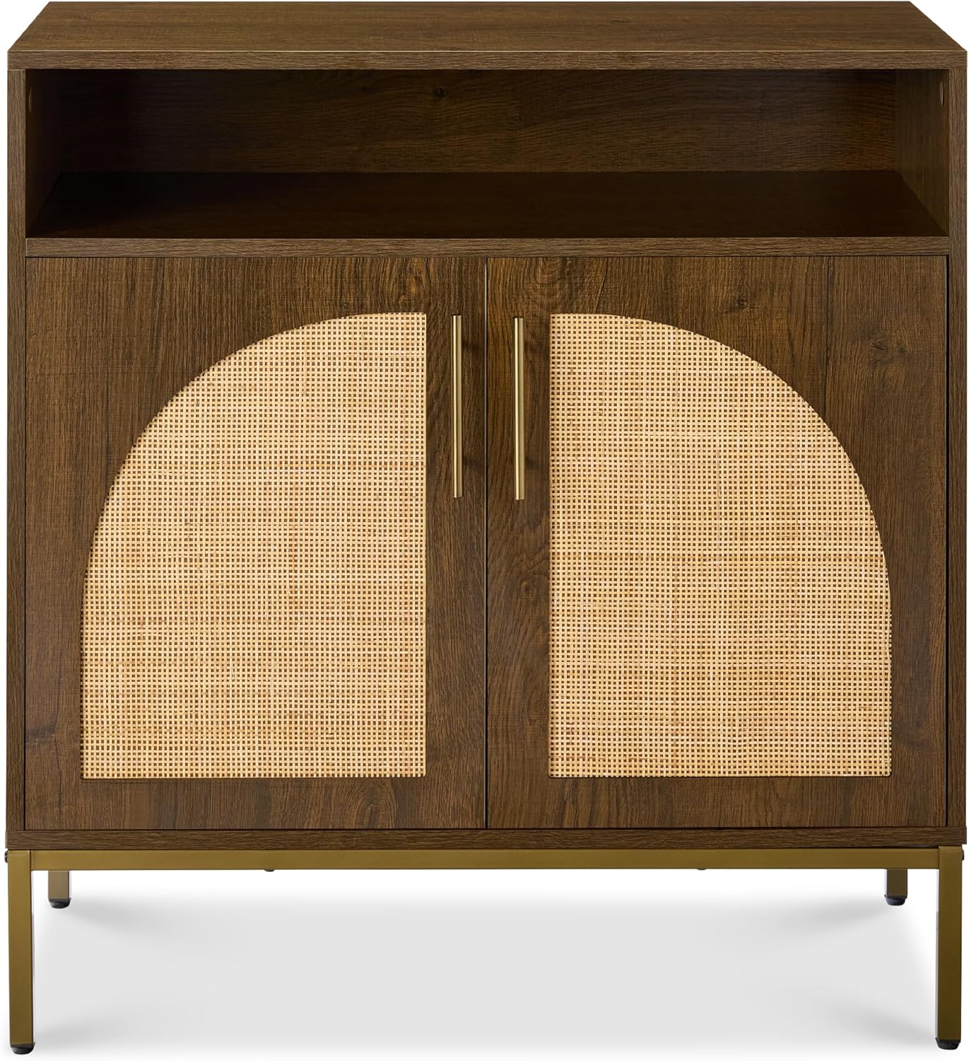 Best Choice Products 2-Door Rattan Storage Cabinet, Accent Furniture, Multifunctional Cupboard for Living Room, Hallway, Kitchen, Sideboard, Buffet Table w/Non-Scratch Foot Pads - Natural