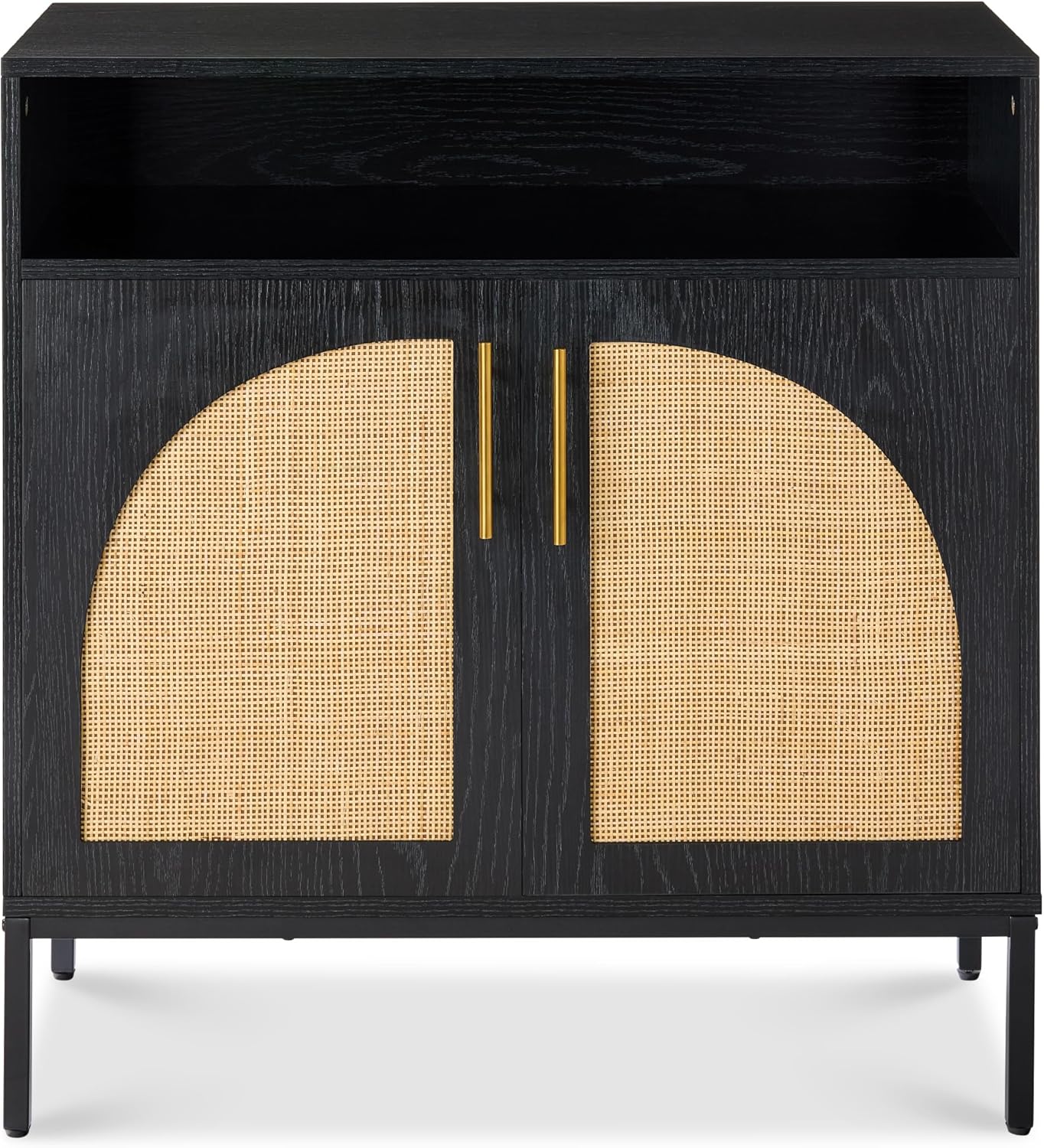 Best Choice Products 2-Door Rattan Storage Cabinet, Accent Furniture, Multifunctional Cupboard for Living Room, Hallway, Kitchen, Sideboard, Buffet Table w/Non-Scratch Foot Pads - Natural