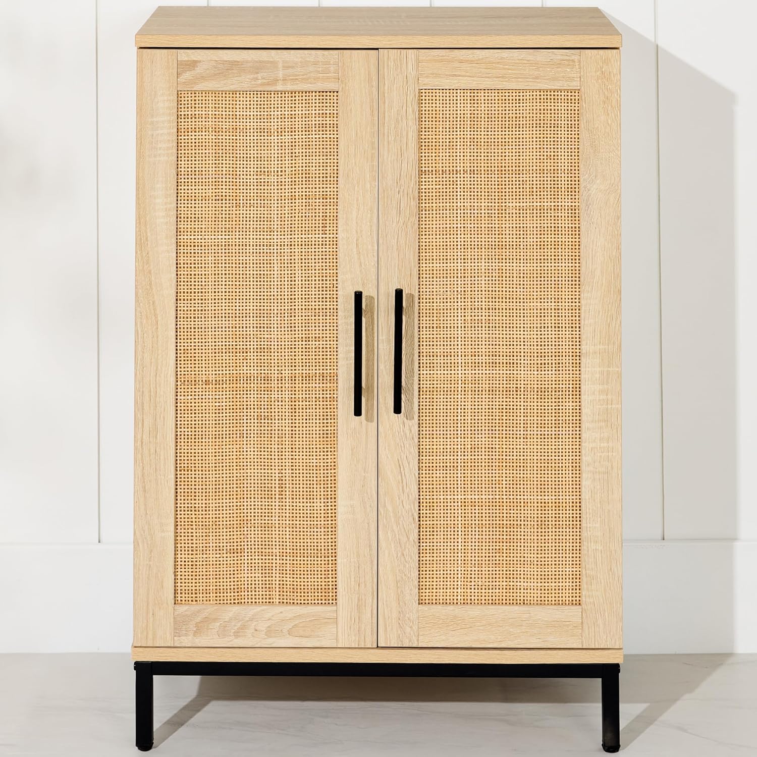 Best Choice Products 2-Door Natural Rattan 34 x 24in Multiuse Storage Cabinet for Bathroom, Living, Dining Room, Entryway w/Adjustable Shelves