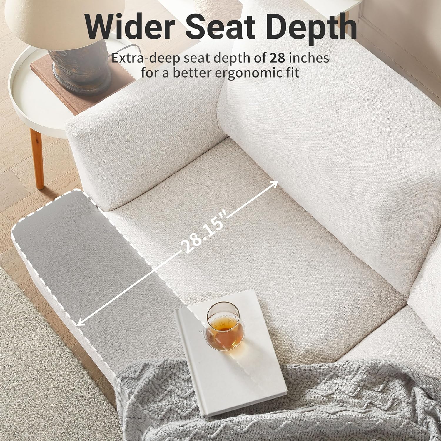 Busaurus Loveseat Sofa 56", Small Couches for Small Spaces, Mid Century Love Seat Couches for Living Room, Upholstered 2-Seater Couch for Bedroom, Apartment, Beige